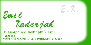 emil kaderjak business card